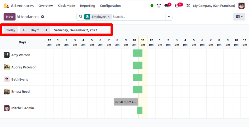 Attendances 4 odoo book v17 attendance 2